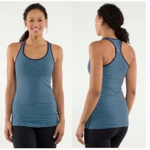 lululemon athletica Cool Racerback Tank Hyper Stripe/Blue Moon